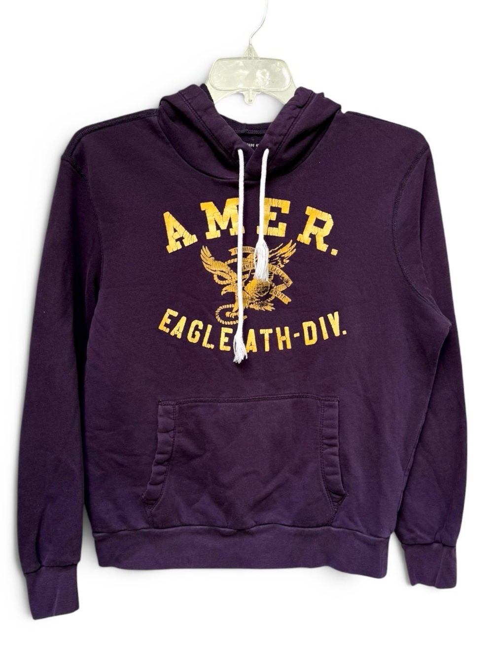 American Eagle Purple Athletic Div Graphic Hoodie Size Small